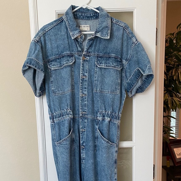 Free People Blue Denim Romper - Picture 1 of 3